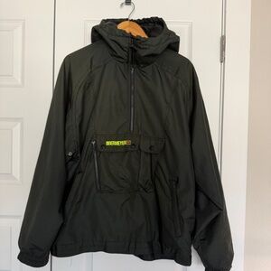 Vintage Obermeyer Caribou Pullover Ski Jacket Dark Green Men's Large Hooded Boxy